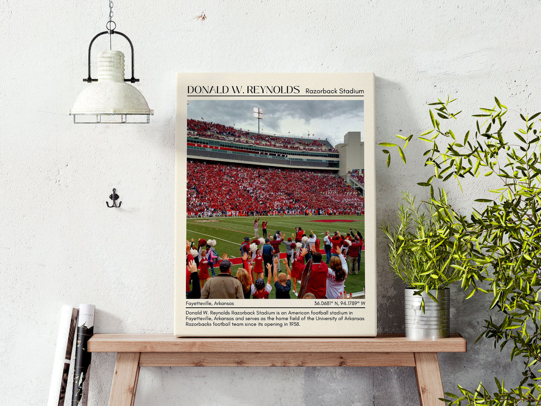 Donald W. Reynolds Razorback Stadium Football Minimal Wall Art