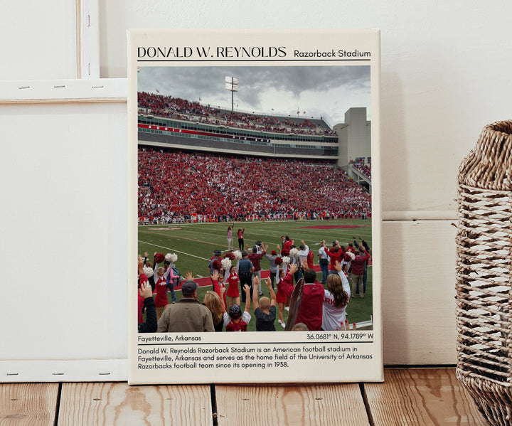 Donald W. Reynolds Razorback Stadium Football Minimal Wall Art