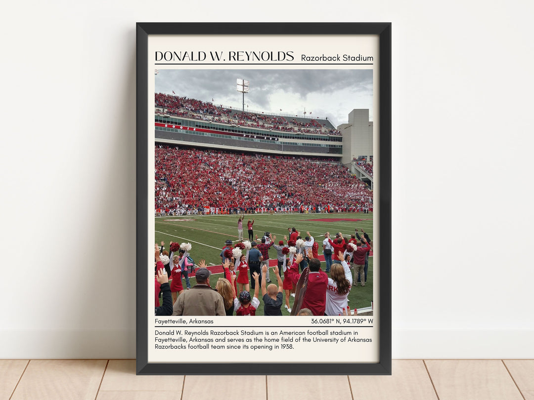 Donald W. Reynolds Razorback Stadium Football Minimal Wall Art