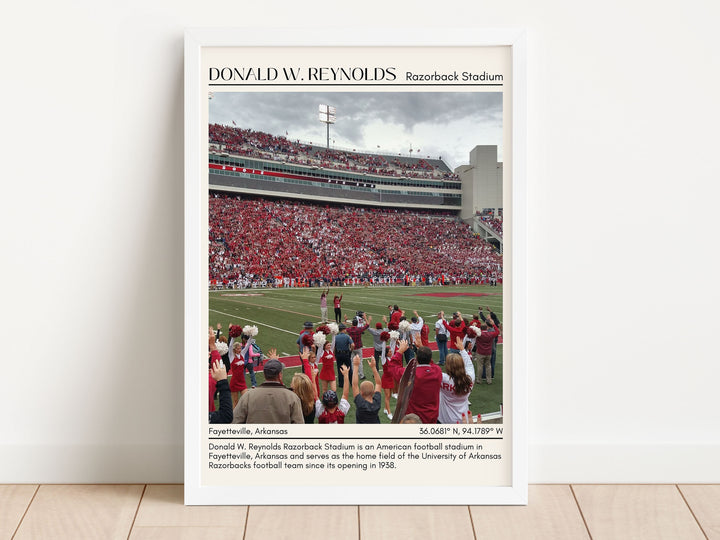 Donald W. Reynolds Razorback Stadium Football Minimal Wall Art