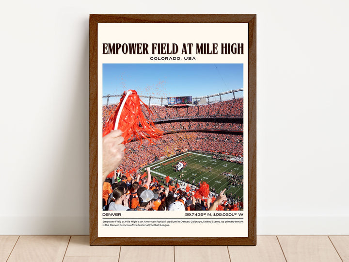 Empower Field at Mile High Stadium Football Retro Wall Art