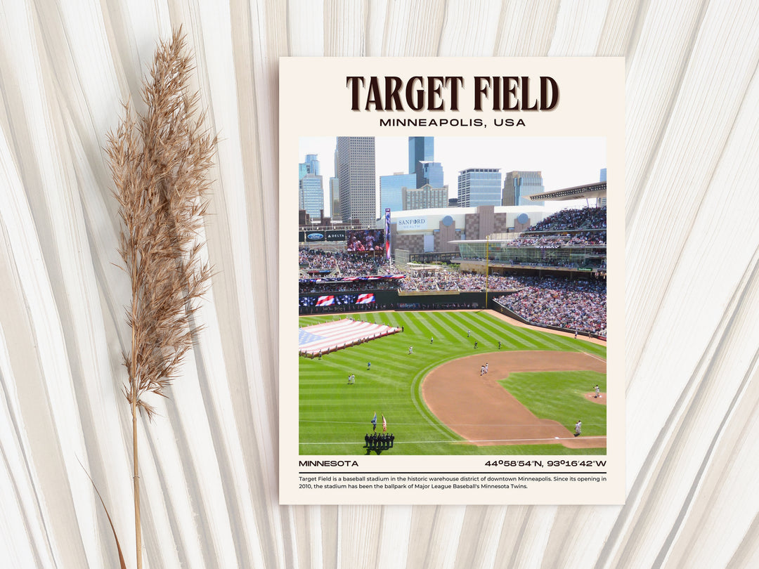 Target Field Stadium Baseball Retro Wall Art