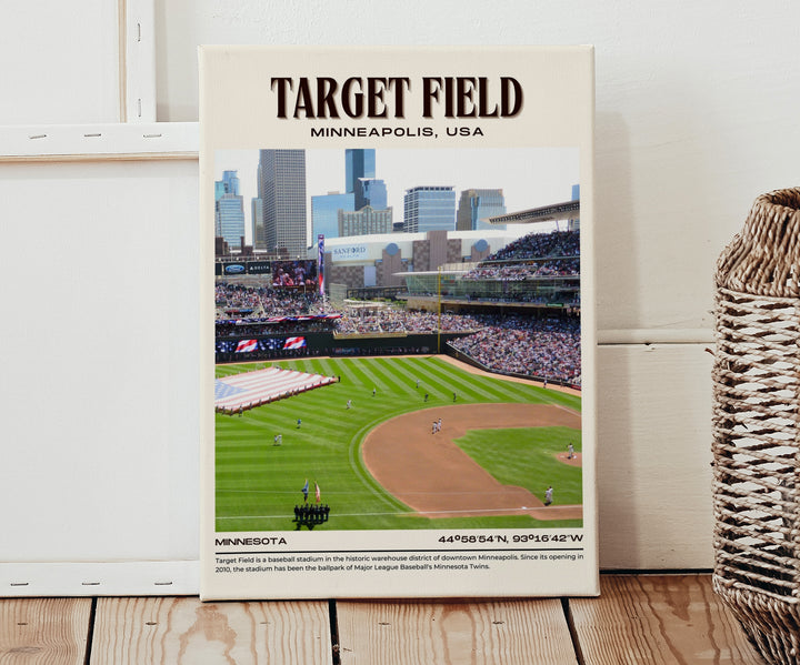 Target Field Stadium Baseball Retro Wall Art