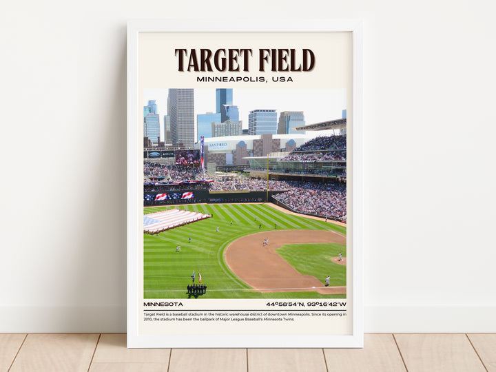 Target Field Stadium Baseball Retro Wall Art