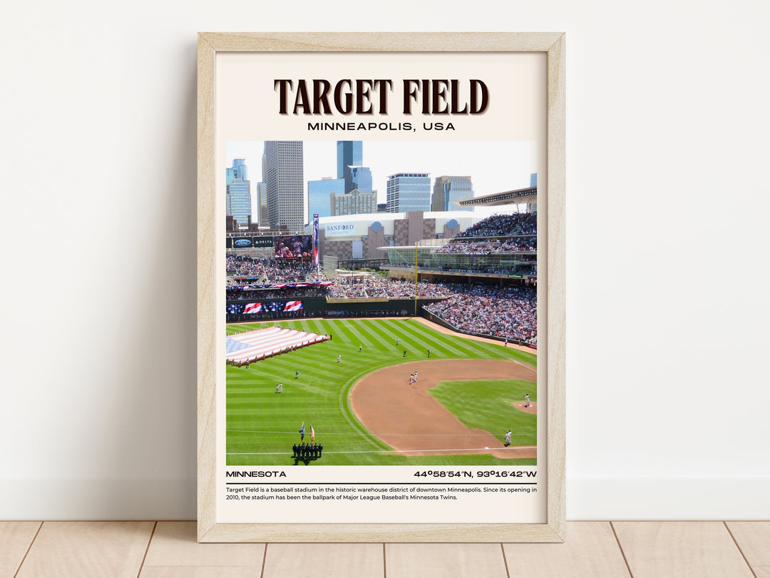 Target Field Stadium Baseball Retro Wall Art