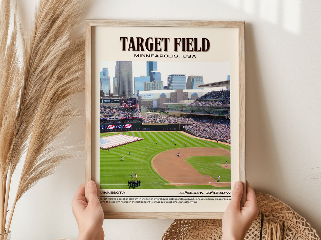 Target Field Stadium Baseball Retro Wall Art