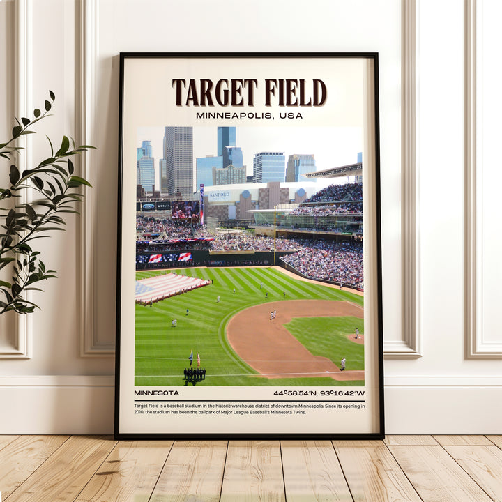 Target Field Stadium Baseball Retro Wall Art