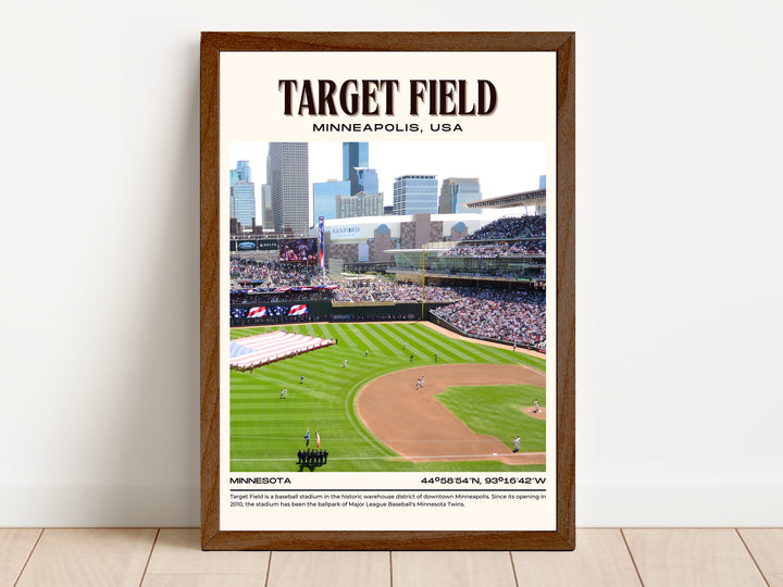 Target Field Stadium Baseball Retro Wall Art