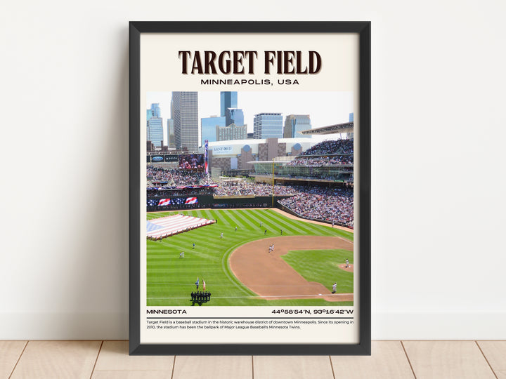 Target Field Stadium Baseball Retro Wall Art