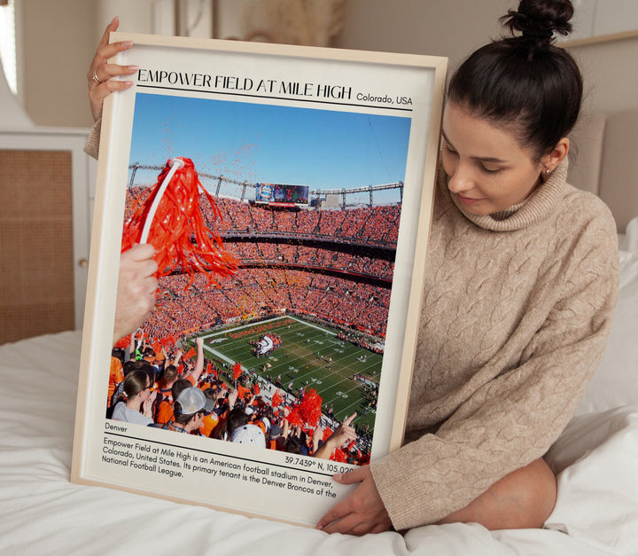 Empower Field at Mile High Stadium Football Minimal Wall Art