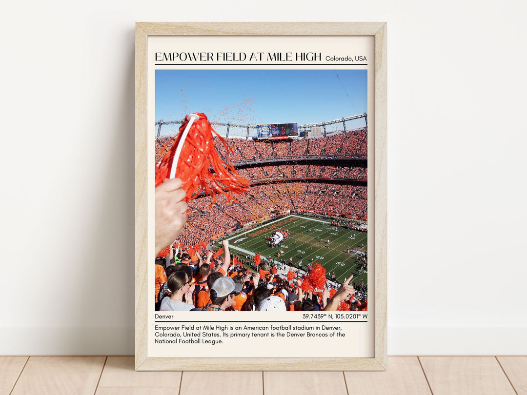 Empower Field at Mile High Stadium Football Minimal Wall Art