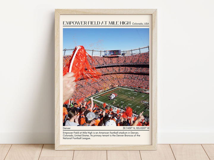 Empower Field at Mile High Stadium Football Minimal Wall Art