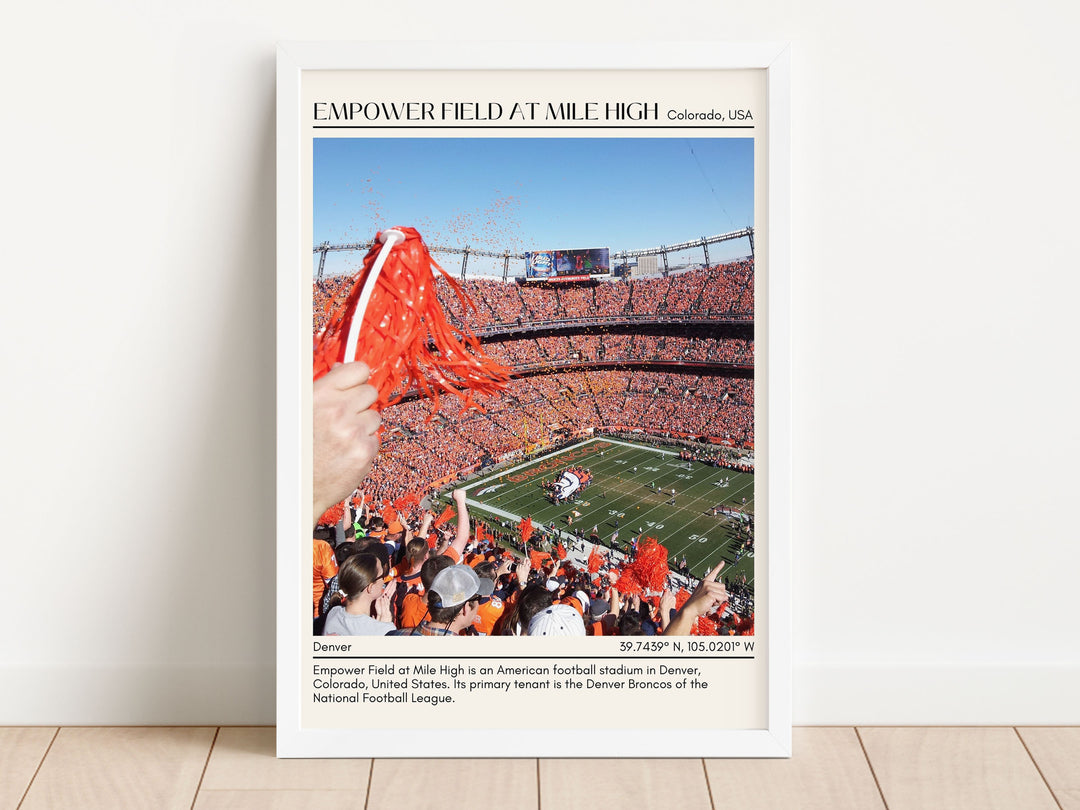 Empower Field at Mile High Stadium Football Minimal Wall Art