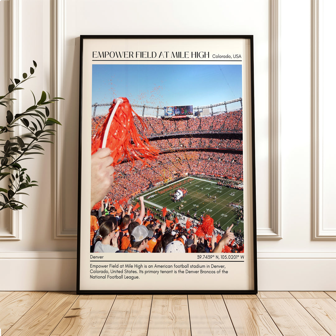 Empower Field at Mile High Stadium Football Minimal Wall Art