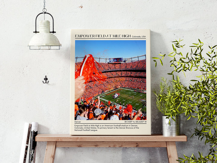 Empower Field at Mile High Stadium Football Minimal Wall Art