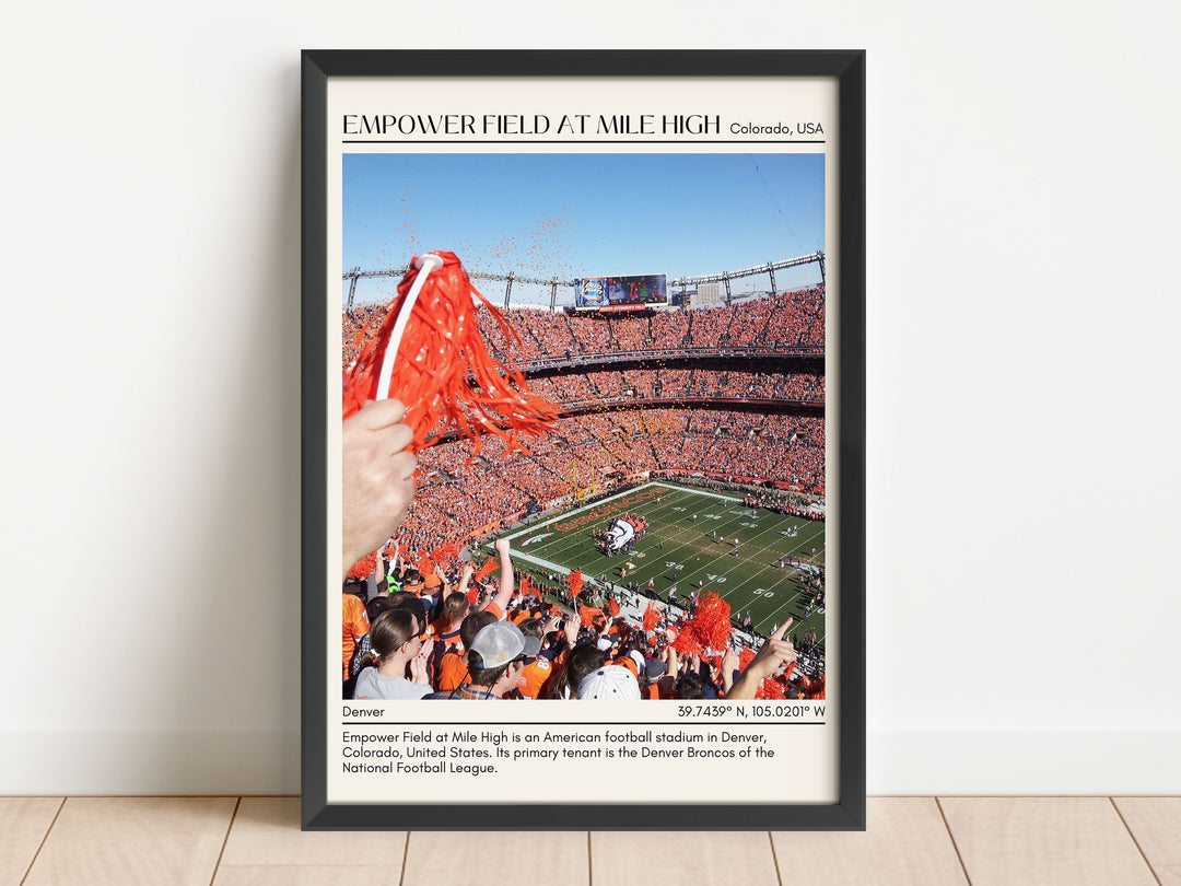 Empower Field at Mile High Stadium Football Minimal Wall Art