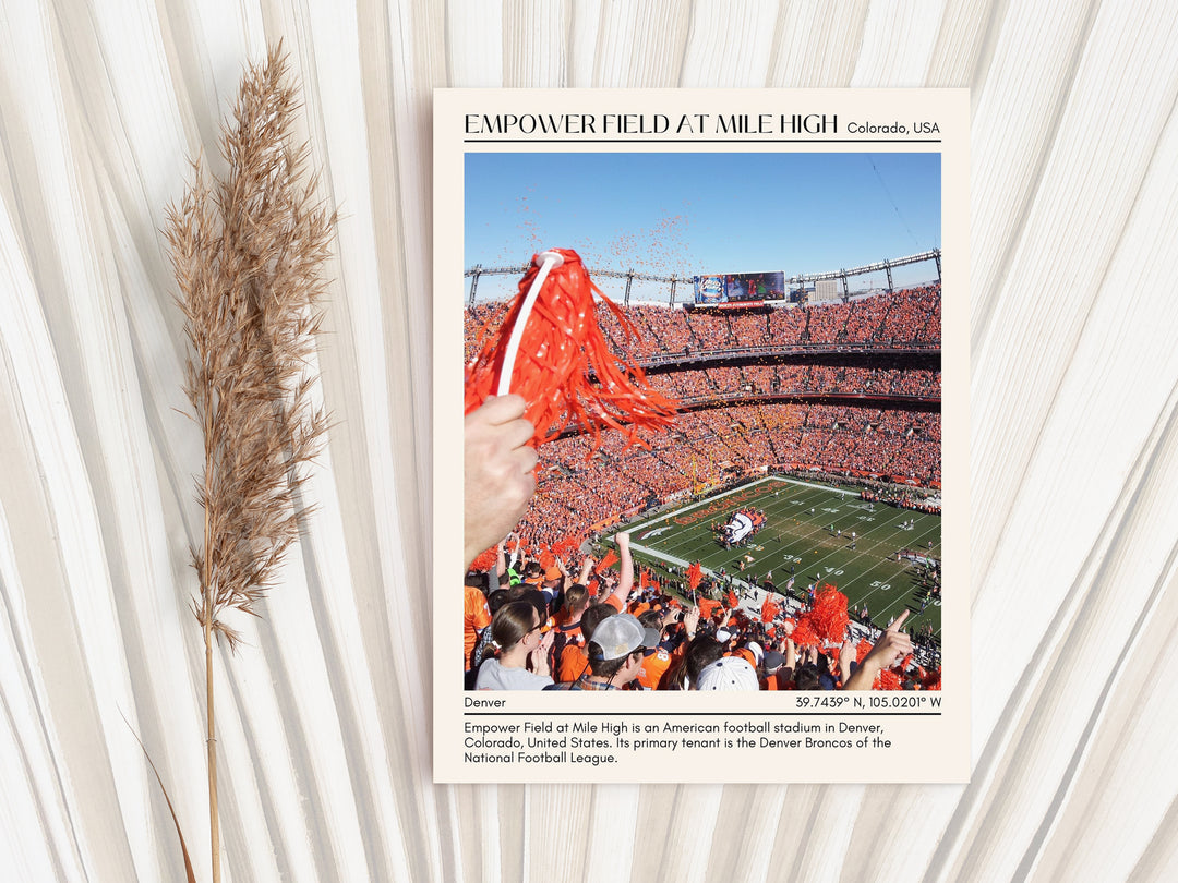 Empower Field at Mile High Stadium Football Minimal Wall Art