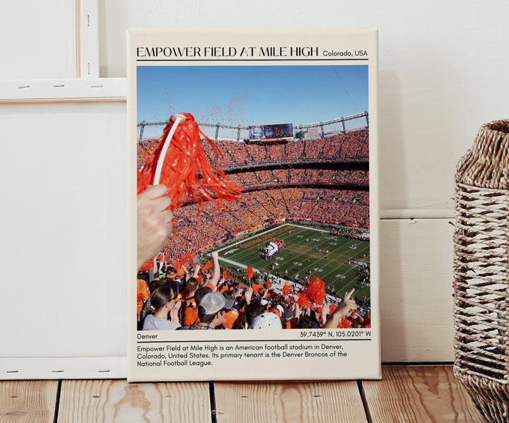 Empower Field at Mile High Stadium Football Minimal Wall Art