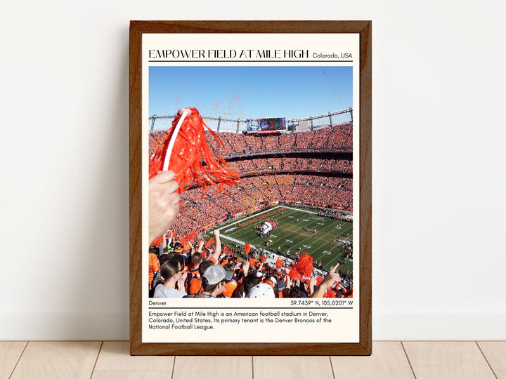 Empower Field at Mile High Stadium Football Minimal Wall Art