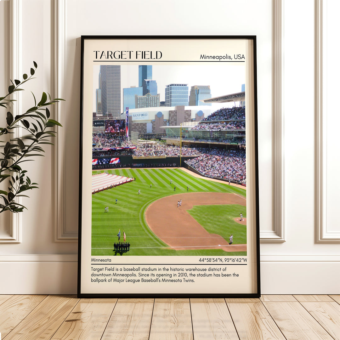 Target Field Stadium Baseball Minimal Wall Art