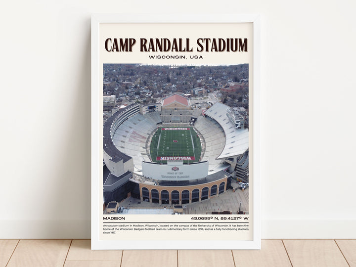 Camp Randall Stadium Football Retro Wall Art