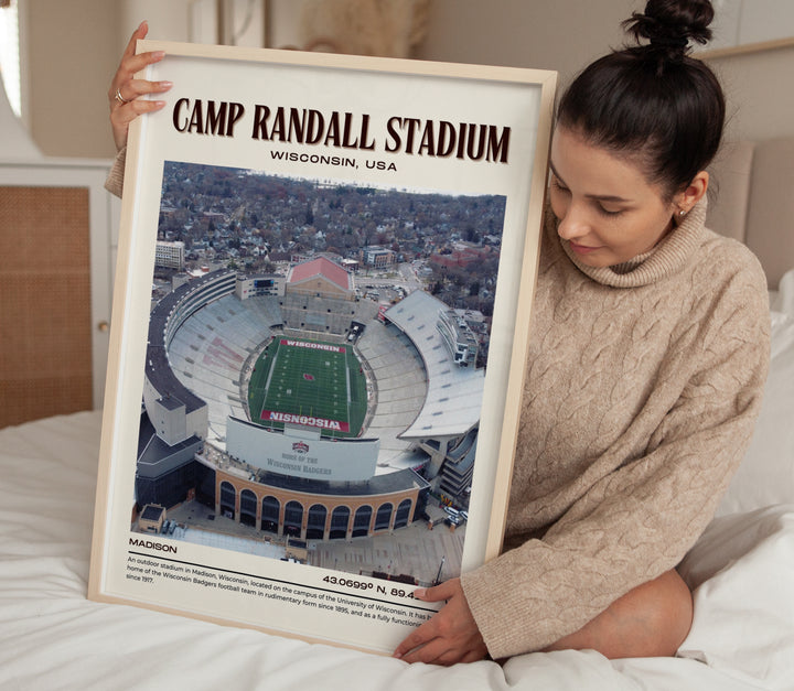 Camp Randall Stadium Football Retro Wall Art