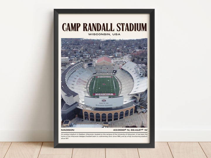 Camp Randall Stadium Football Retro Wall Art