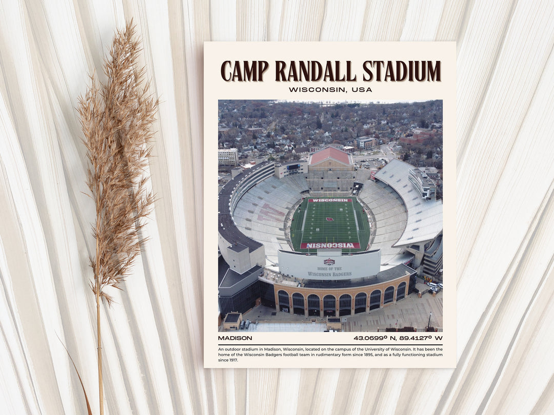 Camp Randall Stadium Football Retro Wall Art