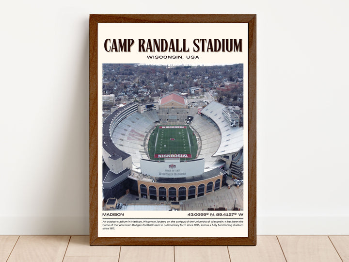 Camp Randall Stadium Football Retro Wall Art