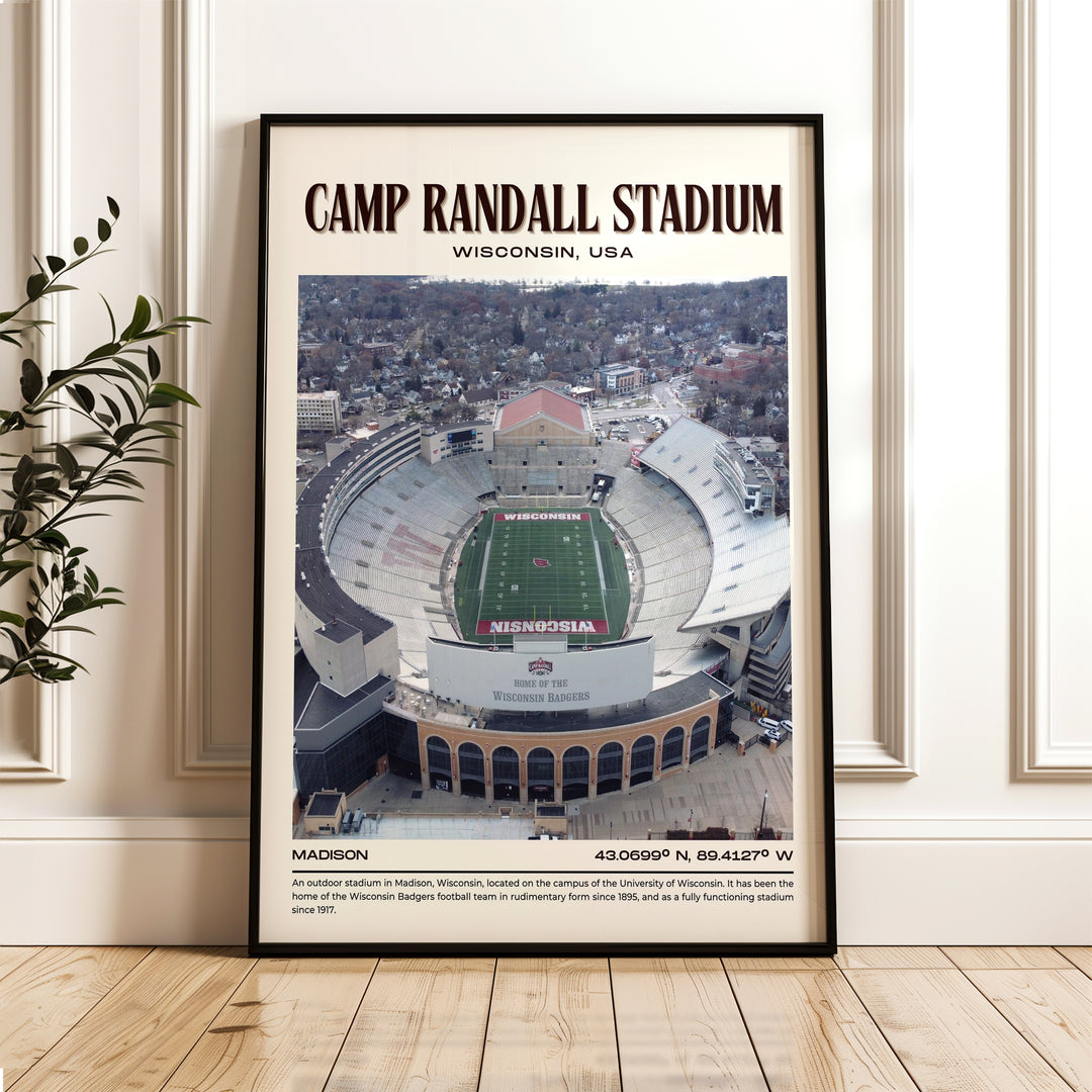 Camp Randall Stadium Football Retro Wall Art