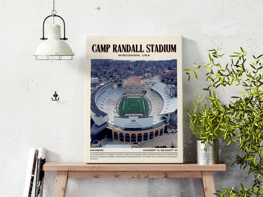 Camp Randall Stadium Football Retro Wall Art