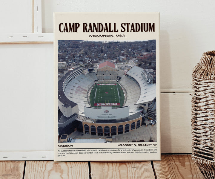 Camp Randall Stadium Football Retro Wall Art