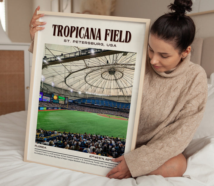 Tropicana Field Stadium Baseball Retro Wall Art