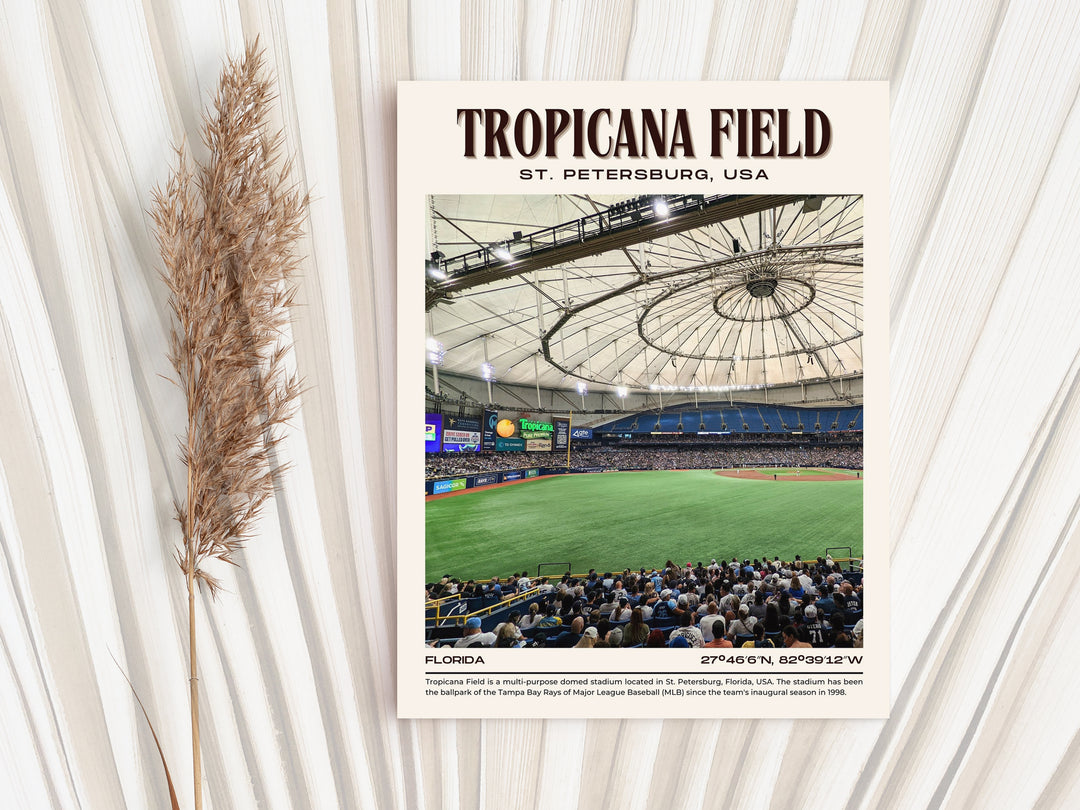 Tropicana Field Stadium Baseball Retro Wall Art