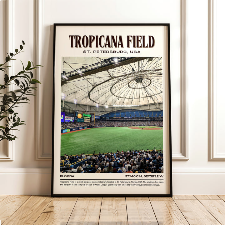 Tropicana Field Stadium Baseball Retro Wall Art