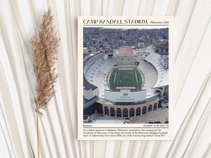 Camp Randall Stadium Football Minimal Wall Art