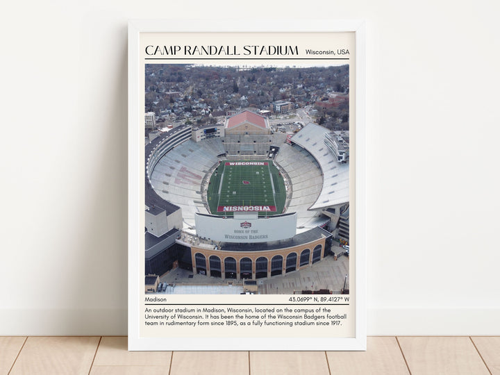 Camp Randall Stadium Football Minimal Wall Art