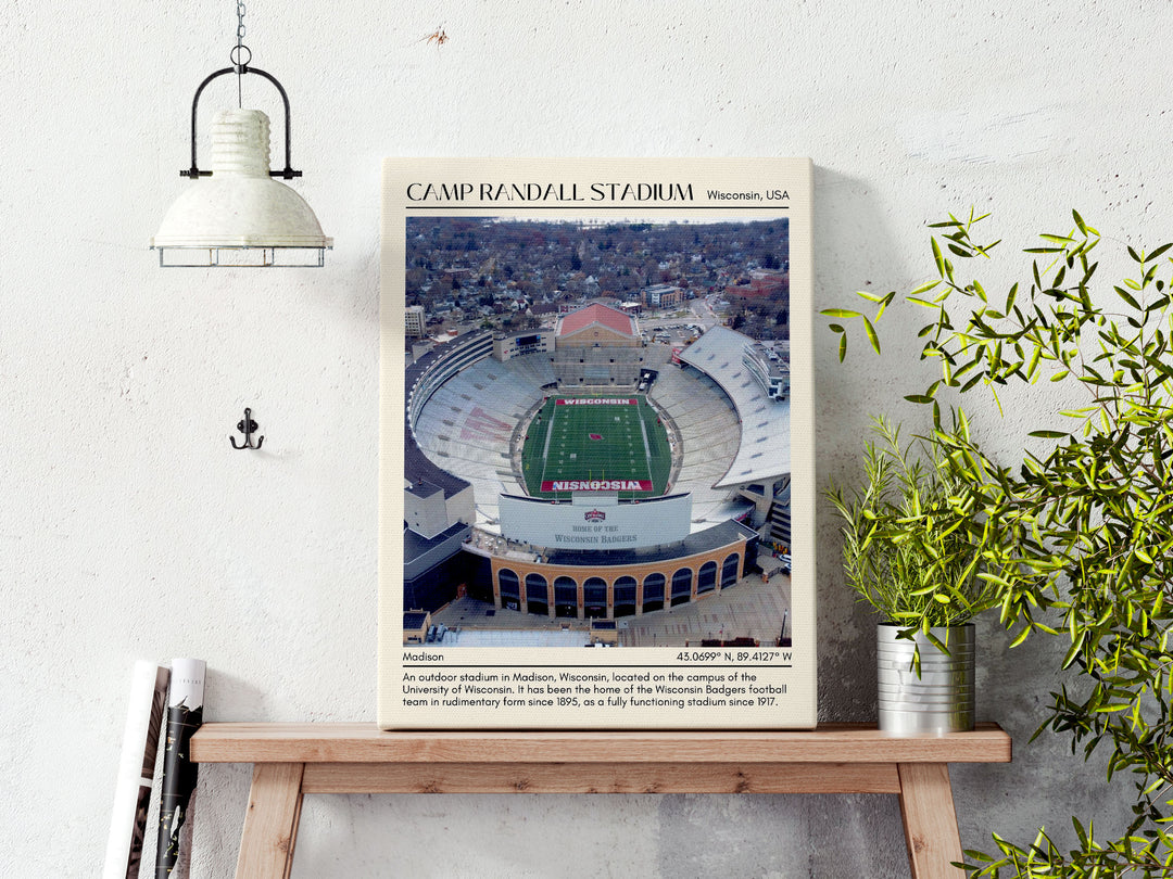 Camp Randall Stadium Football Minimal Wall Art