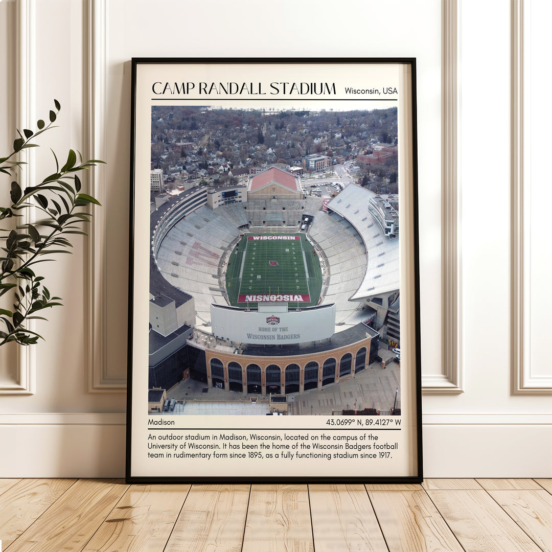 Camp Randall Stadium Football Minimal Wall Art