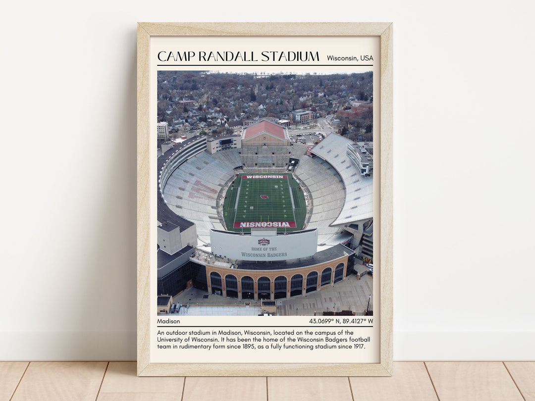 Camp Randall Stadium Football Minimal Wall Art