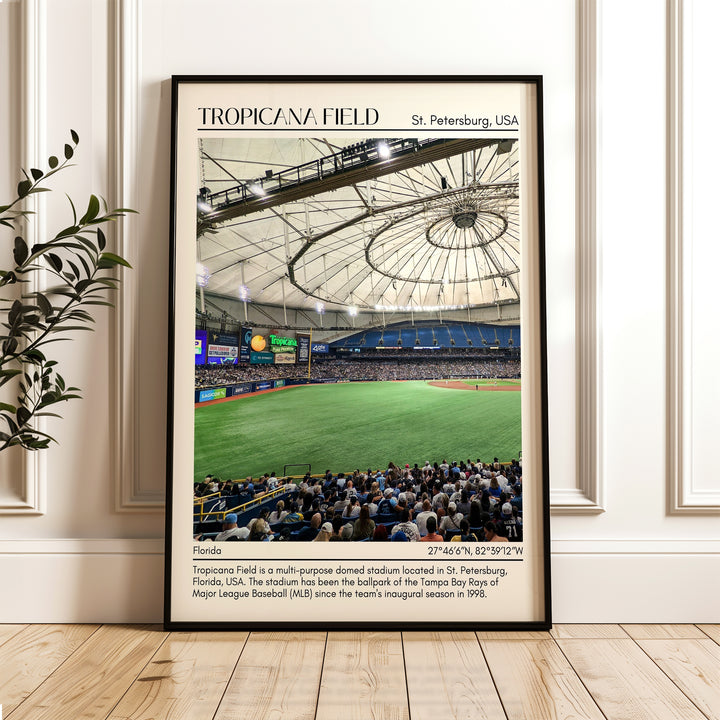 Tropicana Field Stadium Baseball Minimal Wall Art