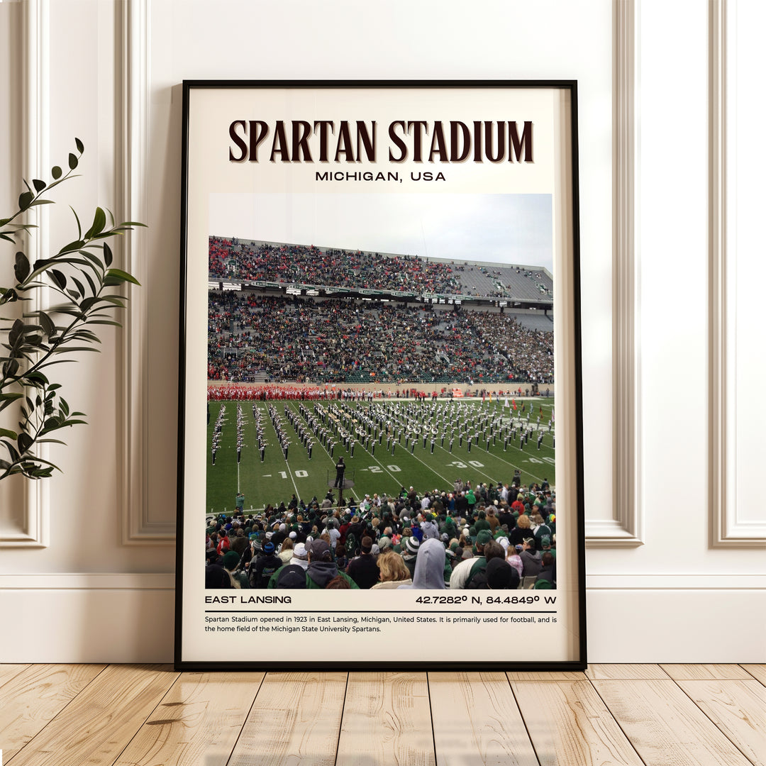 Spartan Stadium Football Retro Wall Art