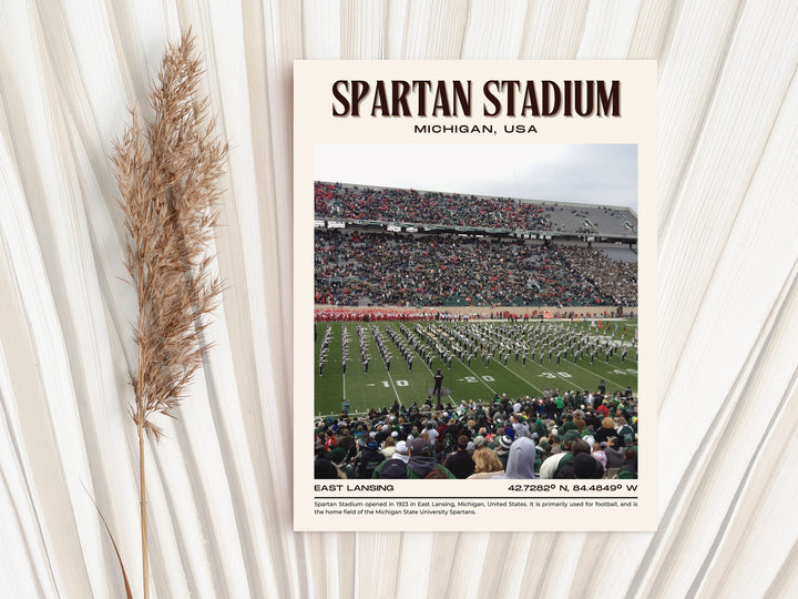 Spartan Stadium Football Retro Wall Art