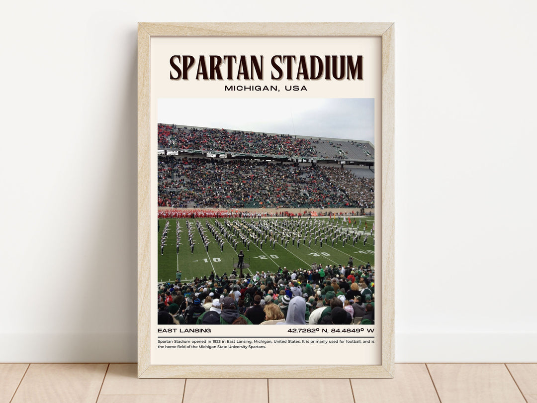 Spartan Stadium Football Retro Wall Art