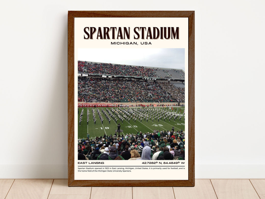 Spartan Stadium Football Retro Wall Art