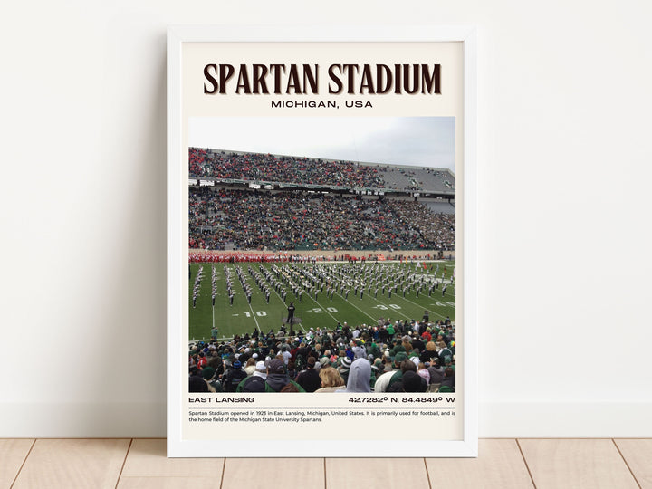 Spartan Stadium Football Retro Wall Art