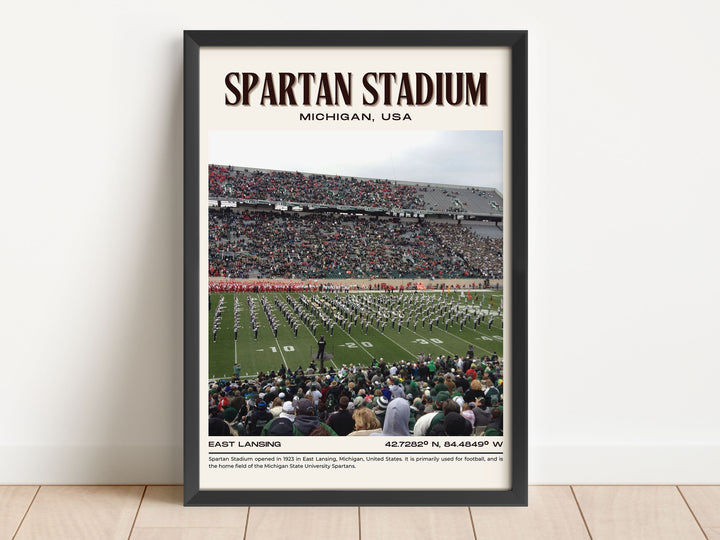 Spartan Stadium Football Retro Wall Art