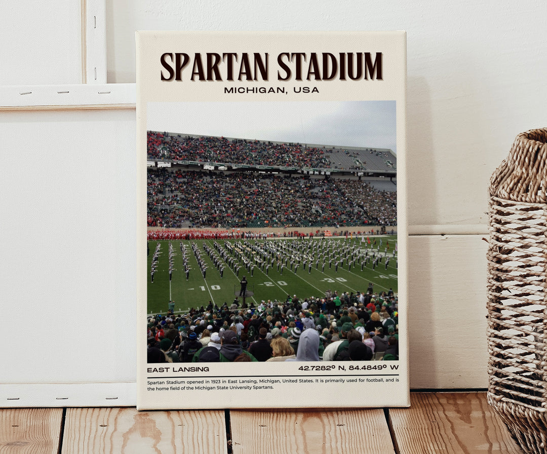 Spartan Stadium Football Retro Wall Art