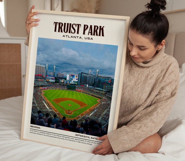 Truist Park Stadium Baseball Retro Wall Art