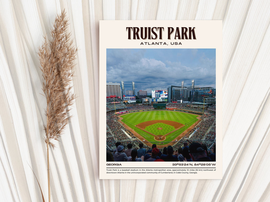 Truist Park Stadium Baseball Retro Wall Art